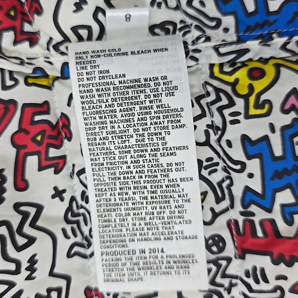 Uniqlo MoMA Keith Haring Silver Puffer Jacket Down Hooded 2014 Special Edition 8 - Picture 7 of 13
